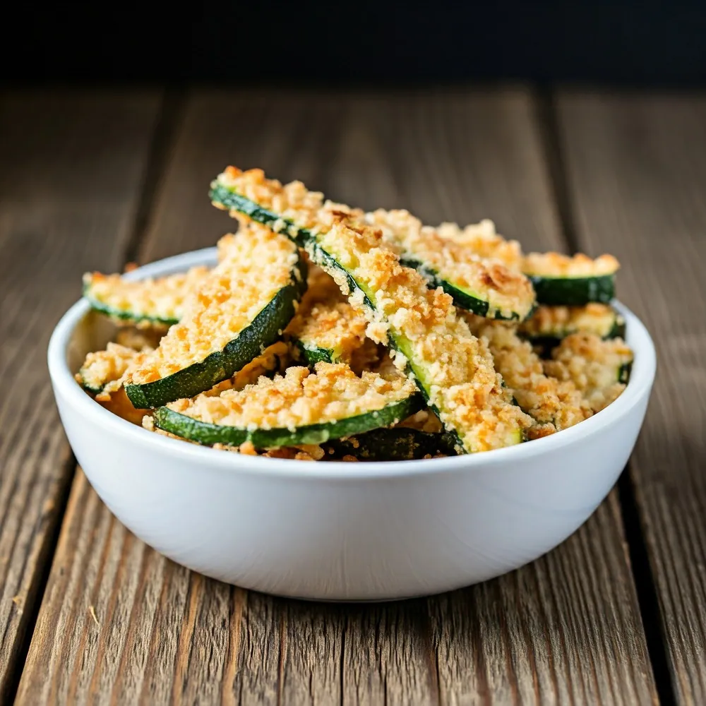 Crispy Air Fryer Zucchini with Parmesan Panko Topping