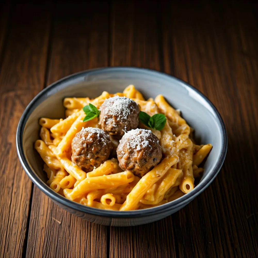 Meatball and cheese pasta Recipe