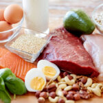 close up of different food items on table